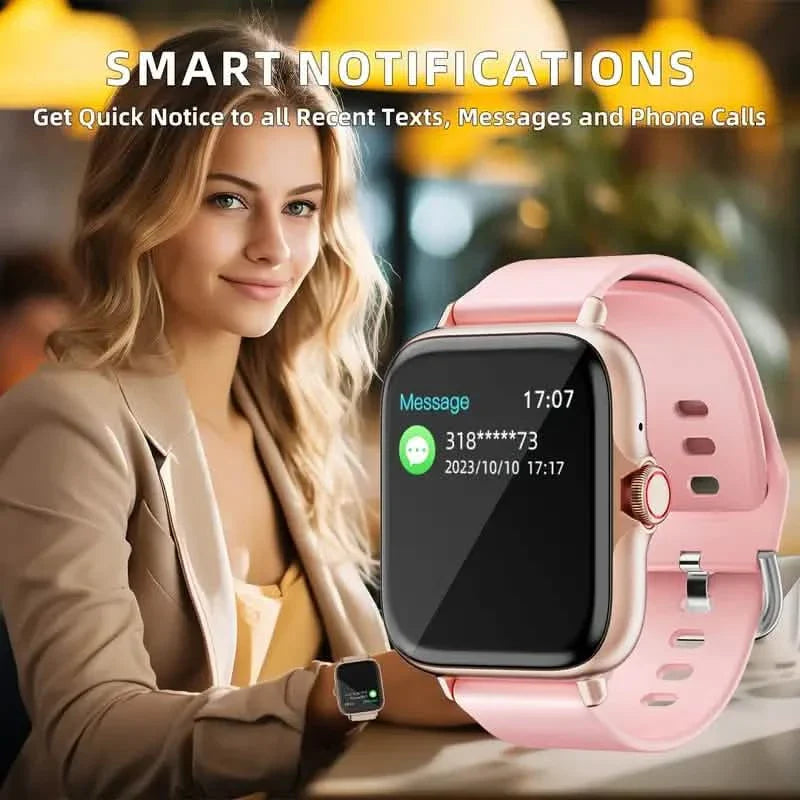Montre connectée plein écran tactile avec suivi d'activité, fonctions d'appel et de message, podomètre et plus encore