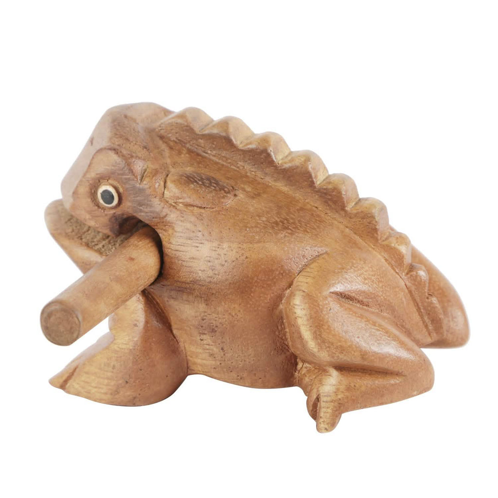 Instrument de percussion en bois en forme de grenouille