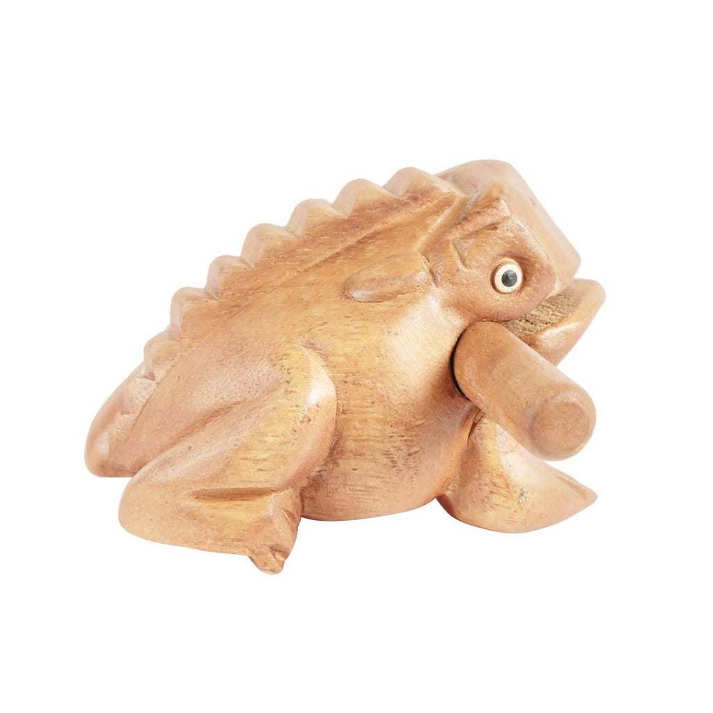 Instrument de percussion en bois en forme de grenouille