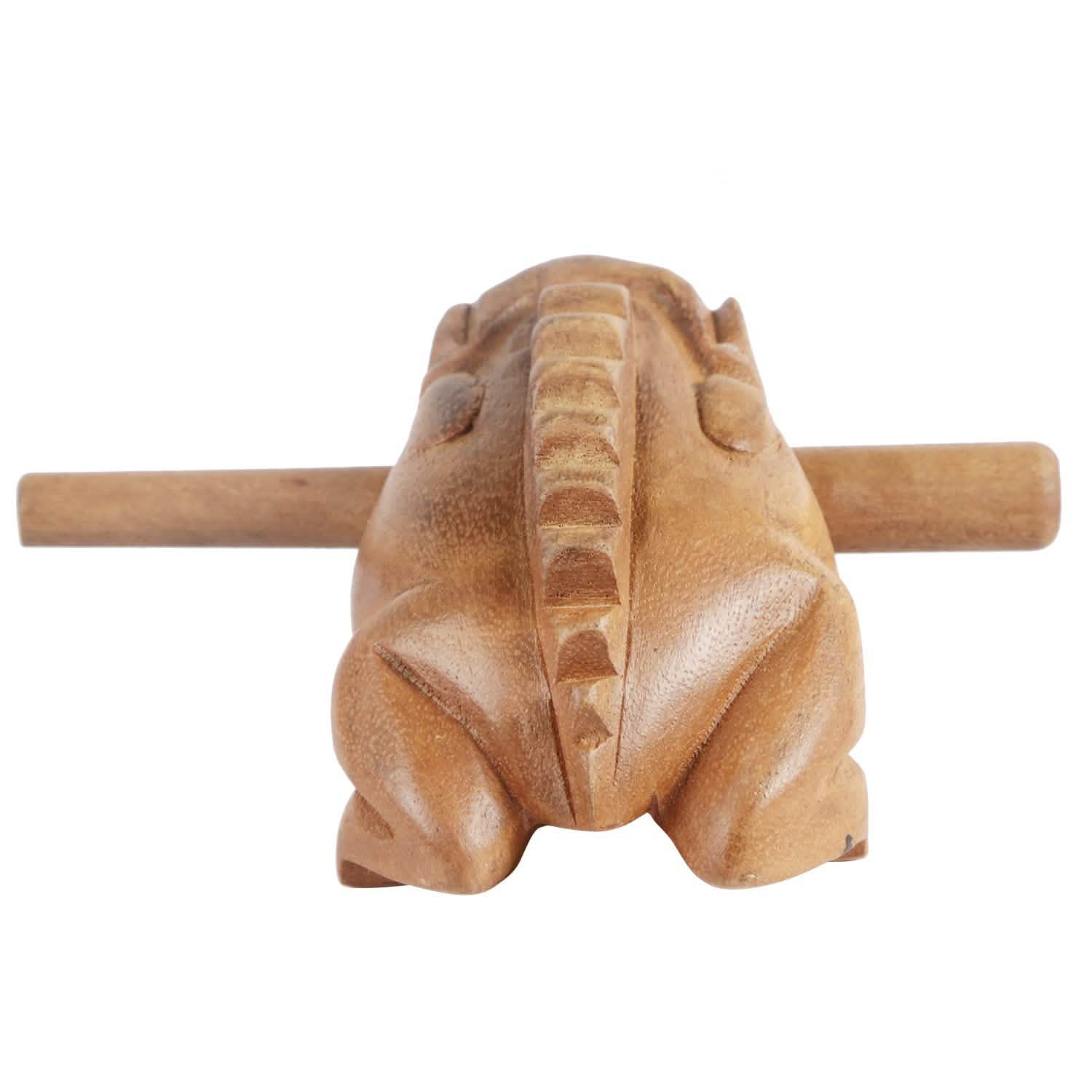 Instrument de percussion en bois en forme de grenouille