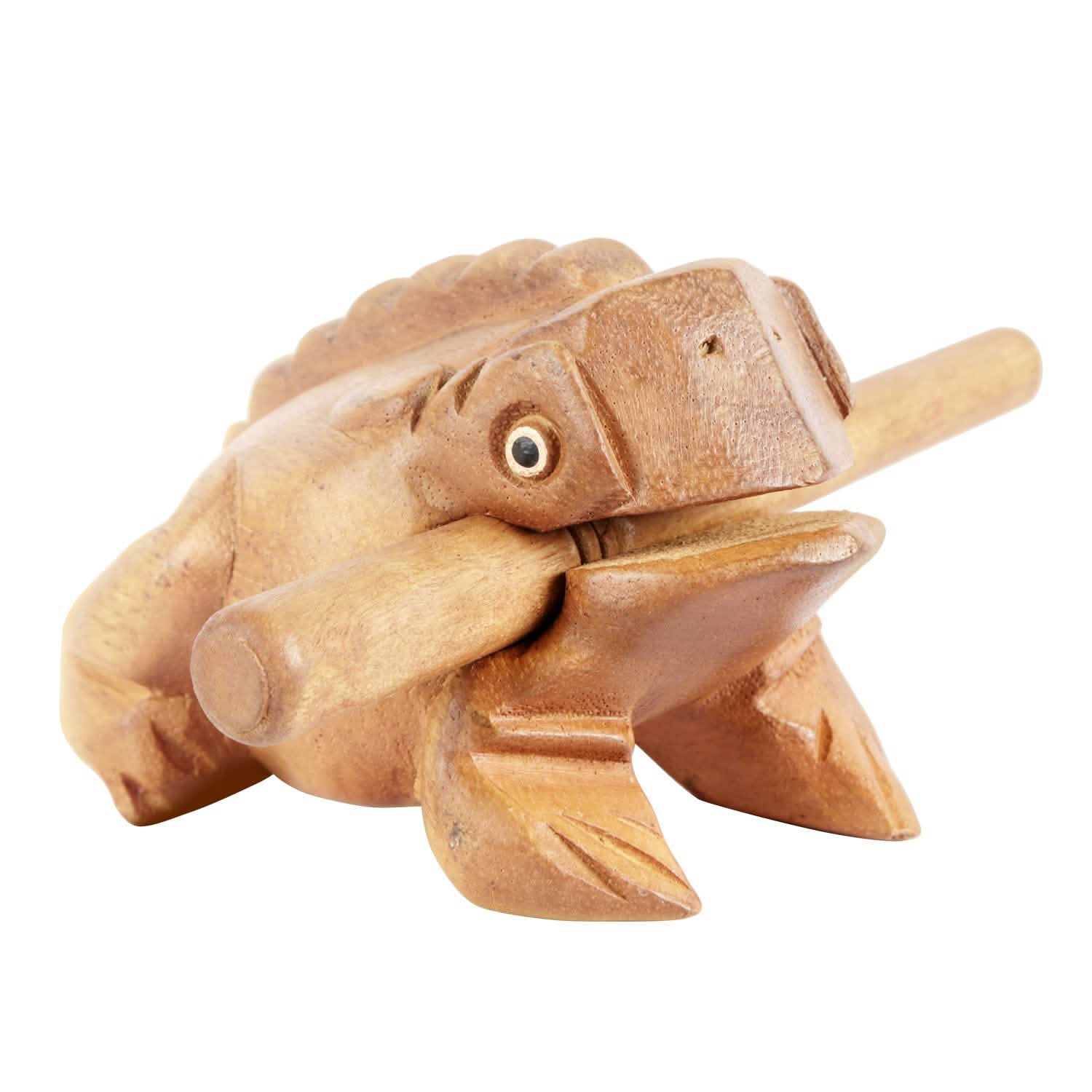 Instrument de percussion en bois en forme de grenouille