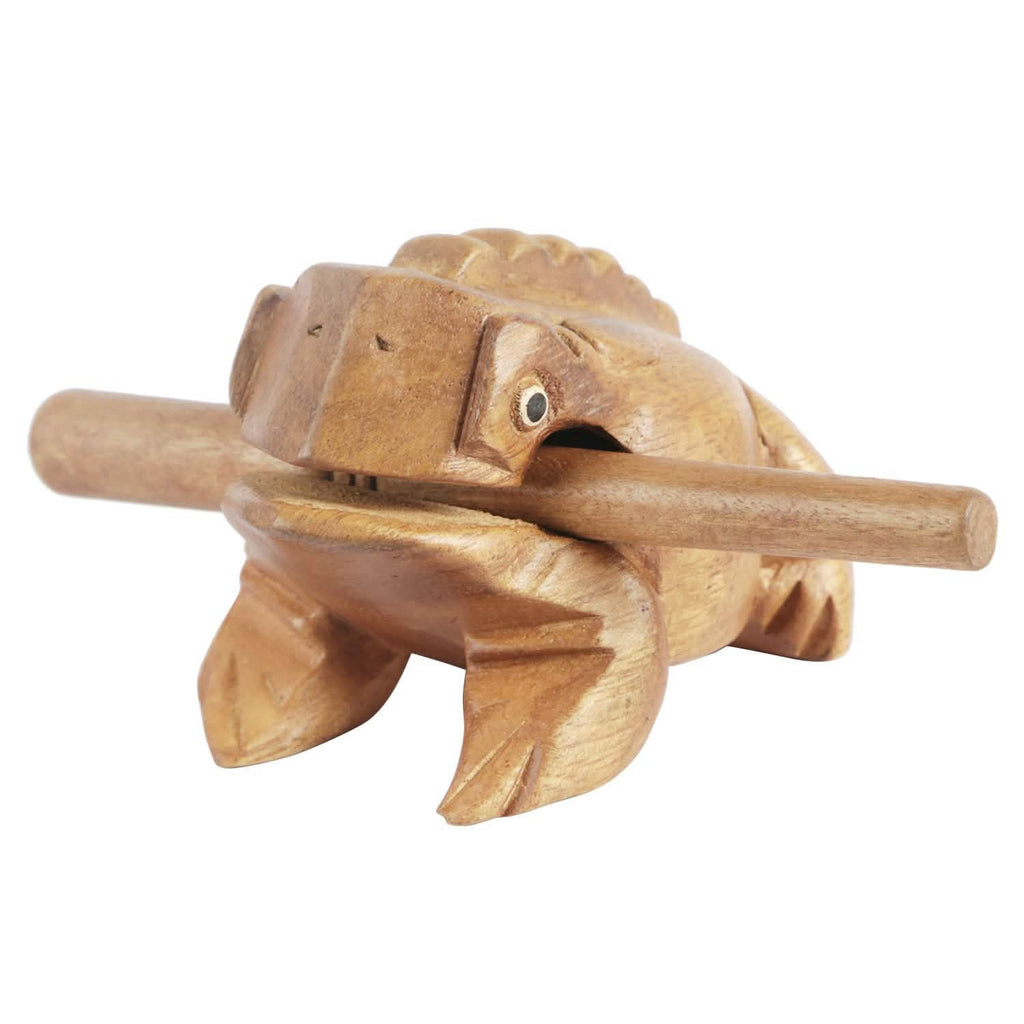 Instrument de percussion en bois en forme de grenouille