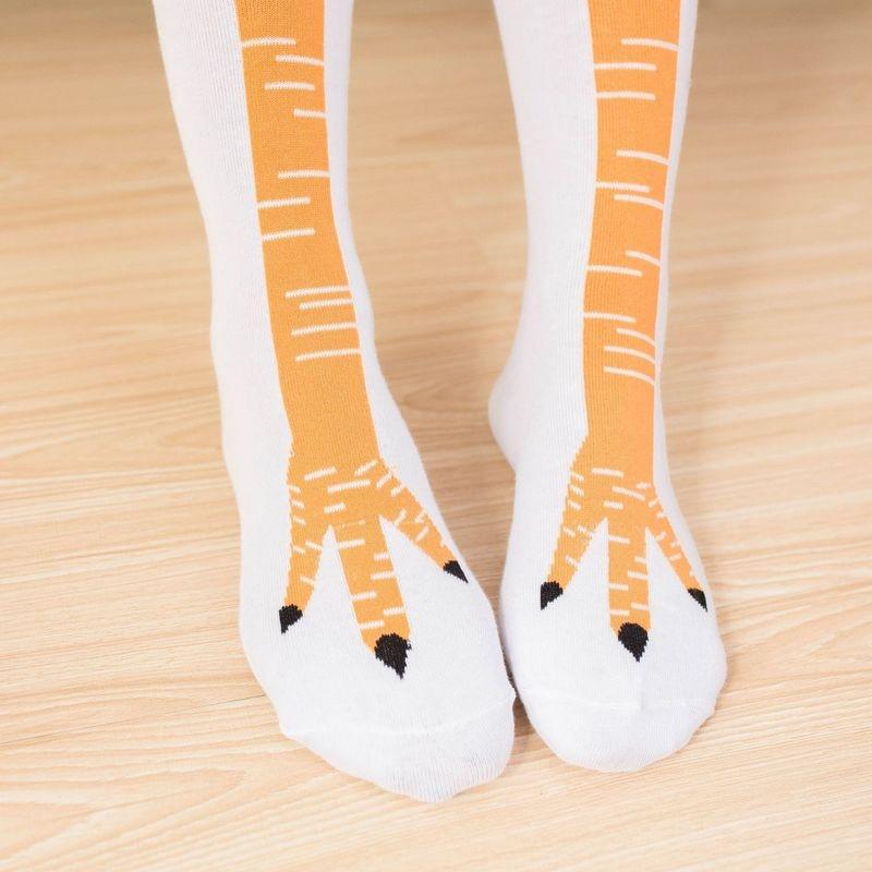 Chaussettes rigolotes poulet longues en coton à la mode drôles 3D unisexe au-dessus du genou chaussettes hautes Halloween Noël cadeau dessin animé chaussettes amusantes cuisse haute chaussettes pattes de poulet pour hommes et femmes