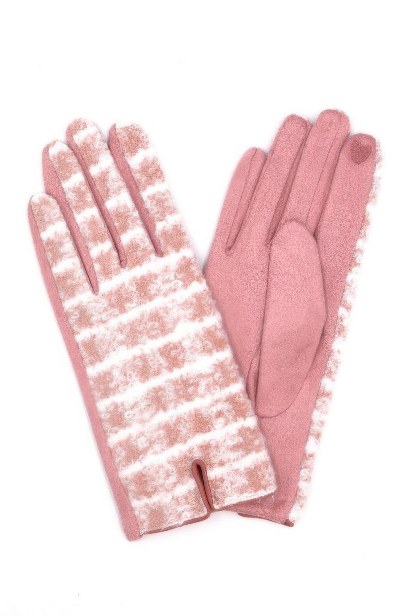 Gants tactiles à carreaux doux