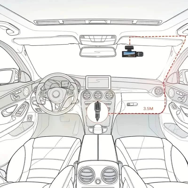 Dashcam de voiture grand angle avec capteur G, vision nocturne HD et enregistrement en boucle