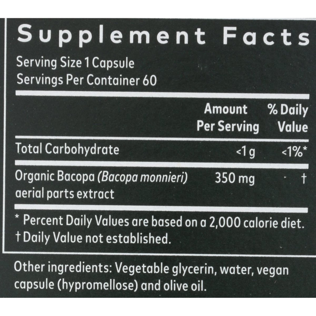 Gaia Herbs Bacopa - Complément Herbal pour le Soutien Cérébral et Cognitif - Fabriqué à partir de Bacopa (Bacopa Monnieri) pour Aider à Soutenir un Esprit Florissant - 60 Phyto-Capsules Liquides Vegan (Jusqu'à 60 Jours d'Approvisionnement)