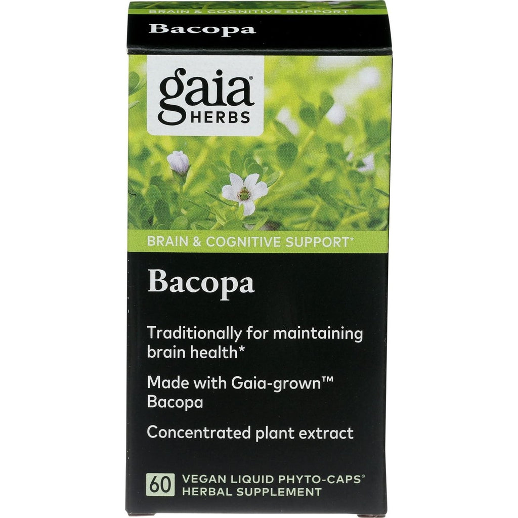 Gaia Herbs Bacopa - Complément Herbal pour le Soutien Cérébral et Cognitif - Fabriqué à partir de Bacopa (Bacopa Monnieri) pour Aider à Soutenir un Esprit Florissant - 60 Phyto-Capsules Liquides Vegan (Jusqu'à 60 Jours d'Approvisionnement)