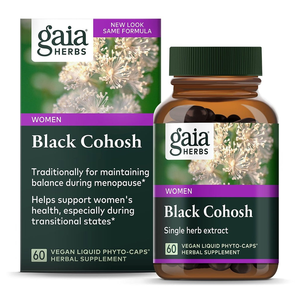 Gaia Herbs Black Cohosh - Menopause Support Supplement to Help Maintain Hormone Balance and Health for Women - 60 Vegan Liquid Phyto-Capsules (30-Day Supply)