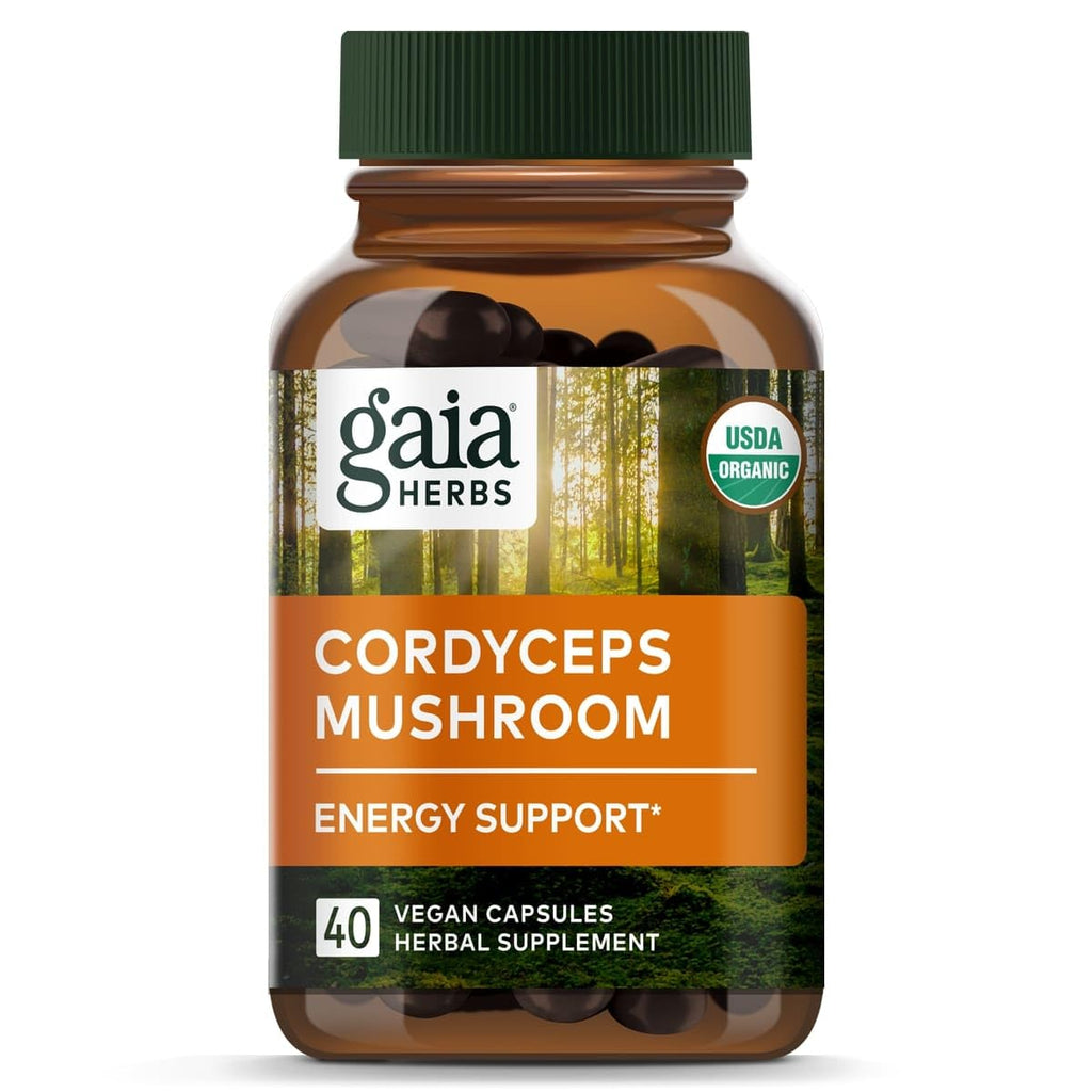 Gaia Herbs - Soutien Énergétique Champignon Cordyceps 450 mg - 40 Gélules