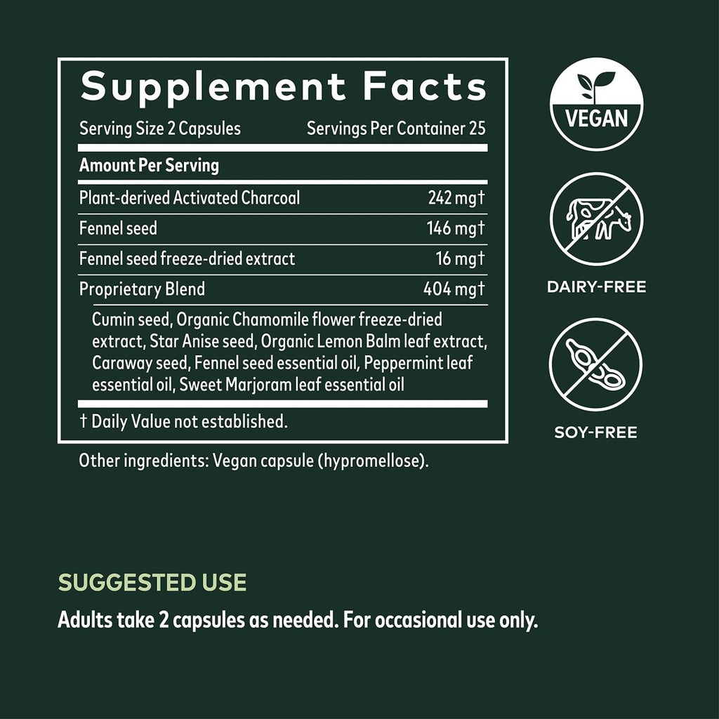 Gaia Herbs Gas & Bloating - 50 Vegan Capsules (25-Day Supply)