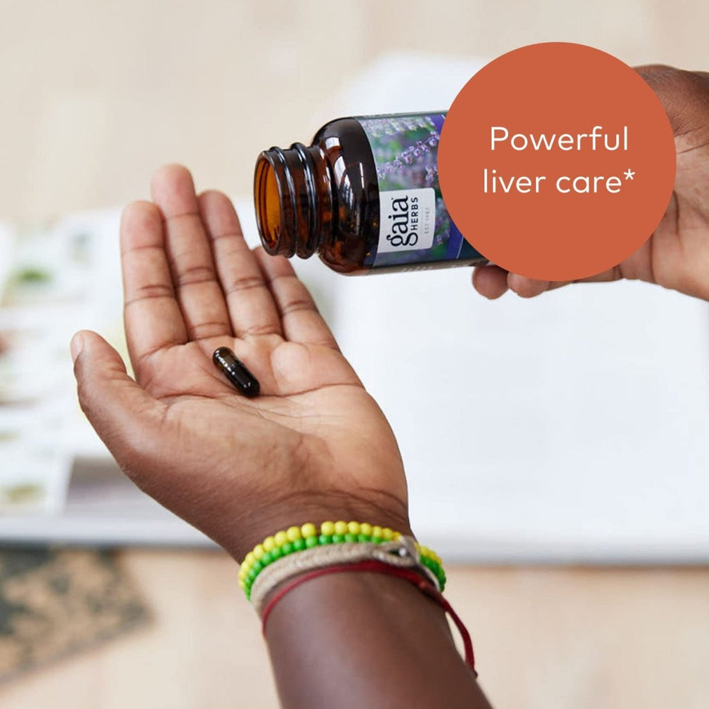 Gaia Herbs Détox Foie - Complément alimentaire à base de plantes pour la santé hépatique avec chardon-marie, bardane, curcumine de curcuma, pissenlit et plus encore - 60 Phyto-Caps liquides végétaliennes (30 portions)