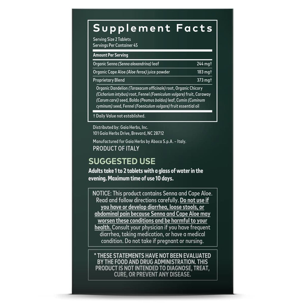 Gaia Herbs Laxatif Naturel 90 cp, Comprimés