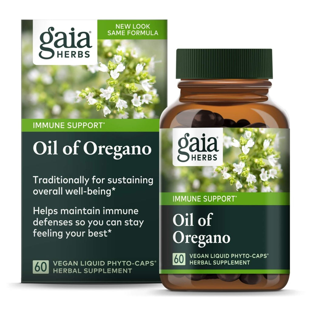 Gaia Herbs Huile d'origan - 60 phyto-capsules liquides végétaliennes (pour 30 jours)