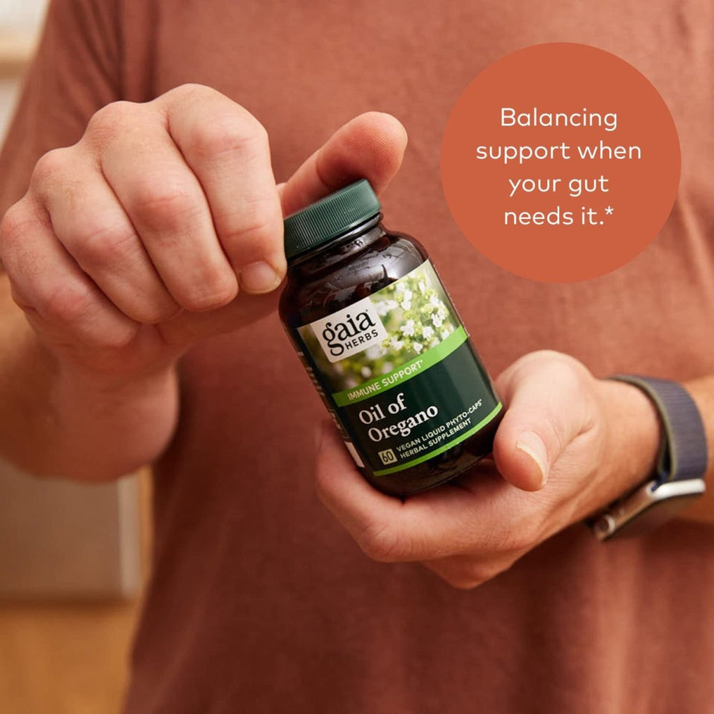 Gaia Herbs Huile d'origan - 60 phyto-capsules liquides végétaliennes (pour 30 jours)