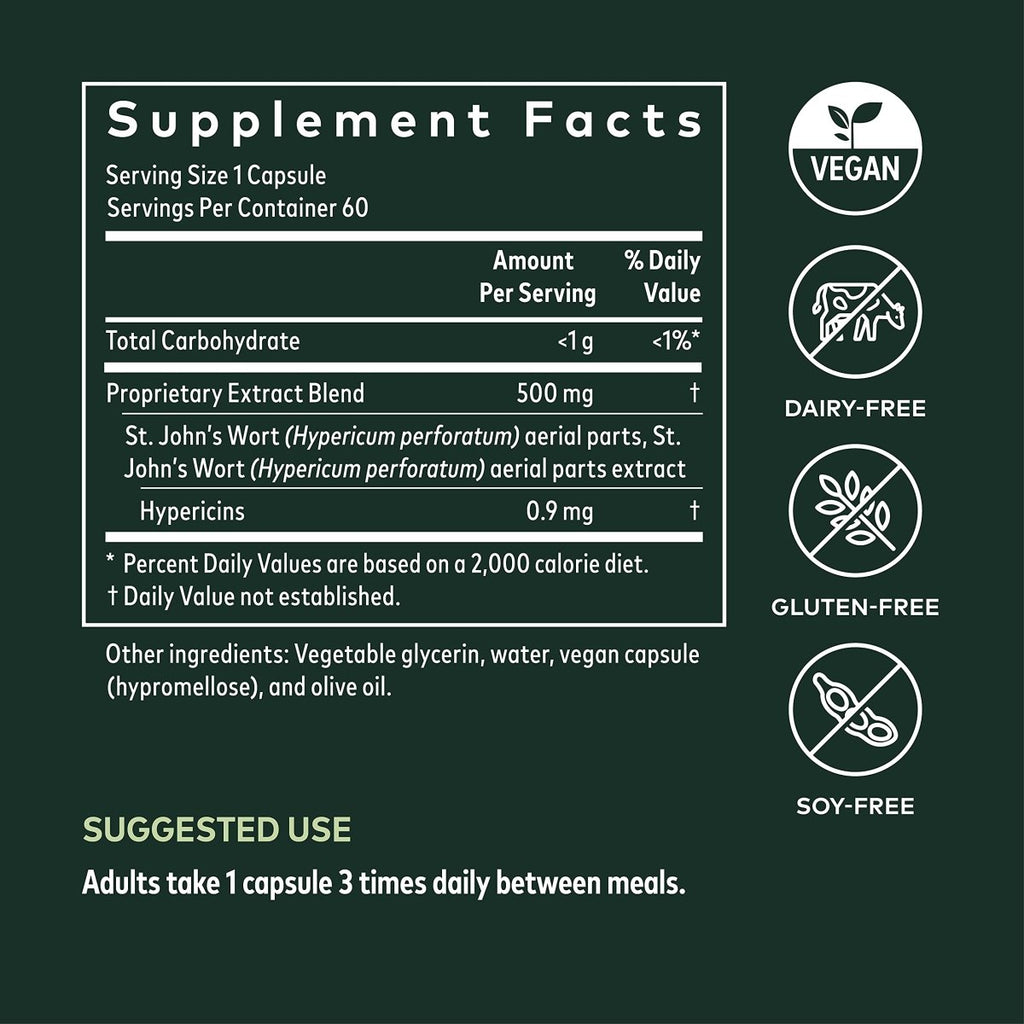 Millepertuis Gaia Herbs - Complément naturel de soutien du stress pour aider à maintenir une santé positive - 60 Phyto-Capsules liquides végétaliennes (approvisionnement de 20 jours)