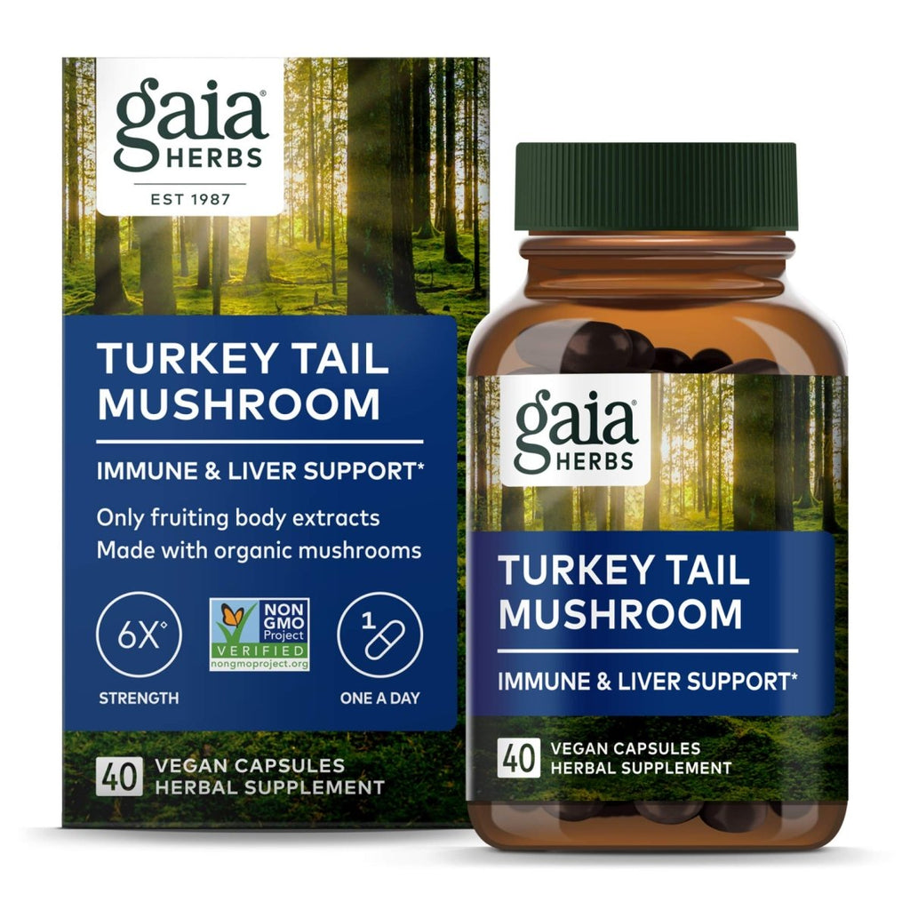 Gaia Herbs Coriolus versicolor (Trametes versicolor) - Supplément de soutien immunitaire