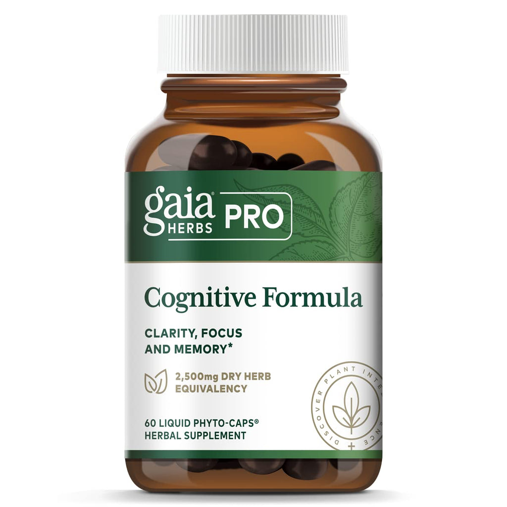 Gaia PRO Cognitive Formula - Brain Boost & Blood Flow Supplement - 60 Vegan Liquid Phyto-Capsules (30 Servings)