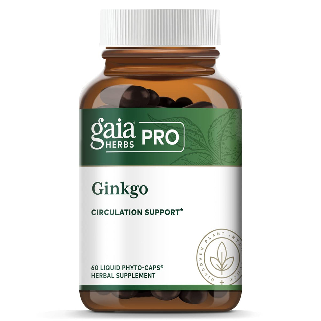 Gaia PRO Ginkgo - Blood Circulation & Brain Supplement - Cognitive Supplement for Brain - 60 Vegan Liquid Phyto-Capsules (30 Servings)