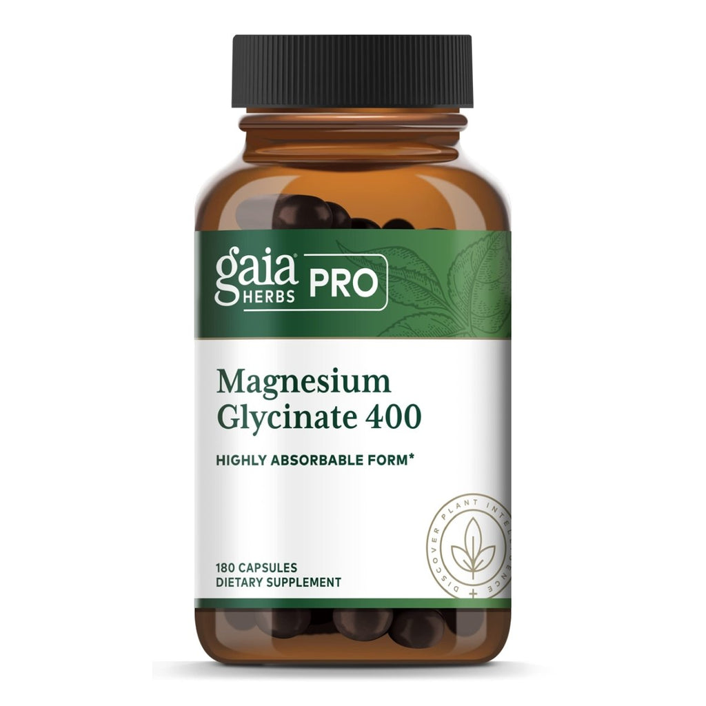 Gaia PRO Magnésium Glycinate 400 - Soutien au Sommeil et Soulagement du Stress - 180 Gélules (60 Portions)