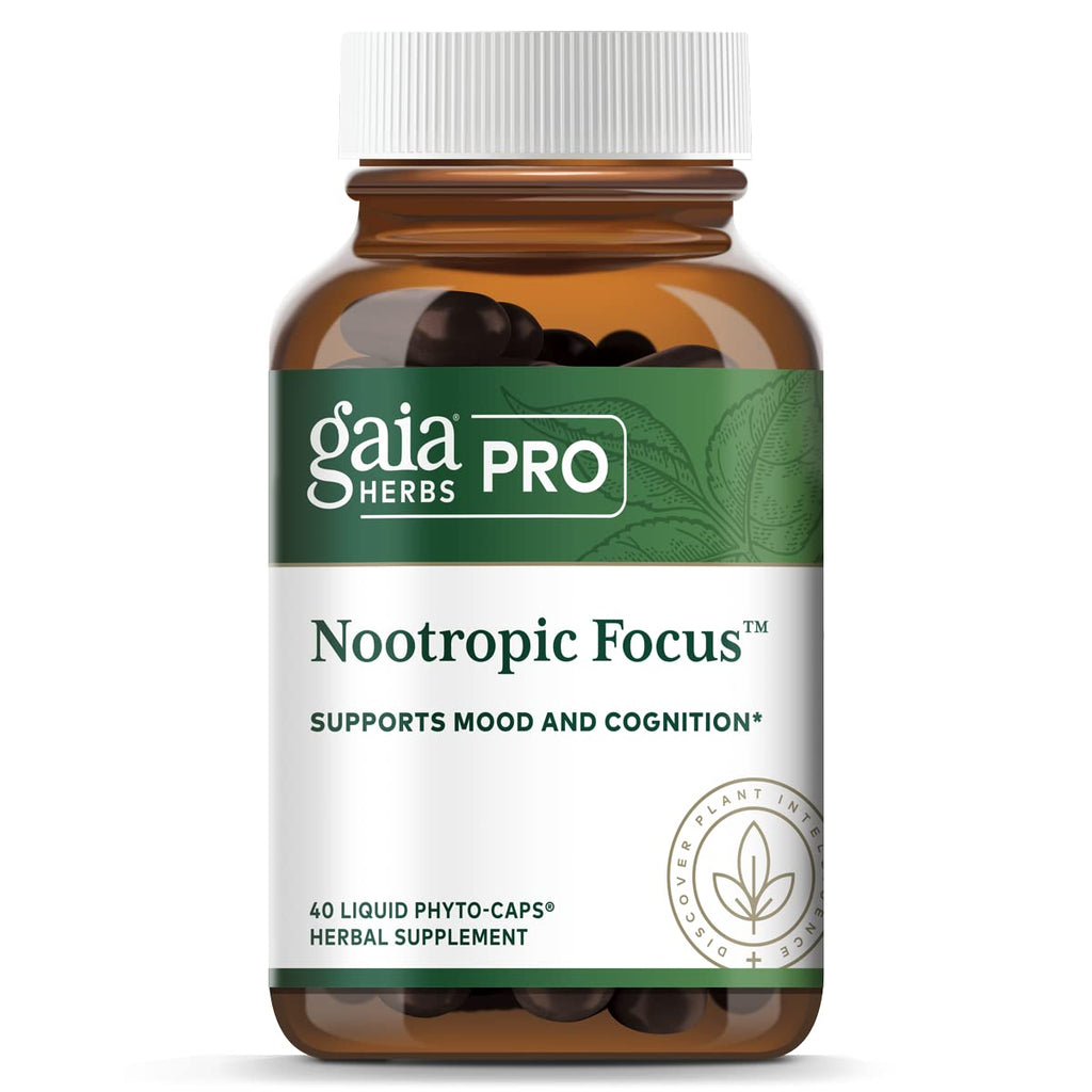 Gaia PRO Nootropic Focus - 40 Vegan Liquid Phyto-Capsules (20 Servings)