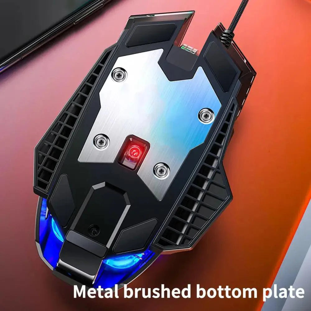 Souris filaire pour PC, pour le jeu, réglable DPI, ordinateur portable, maison, bureau, avec plaque de base en métal