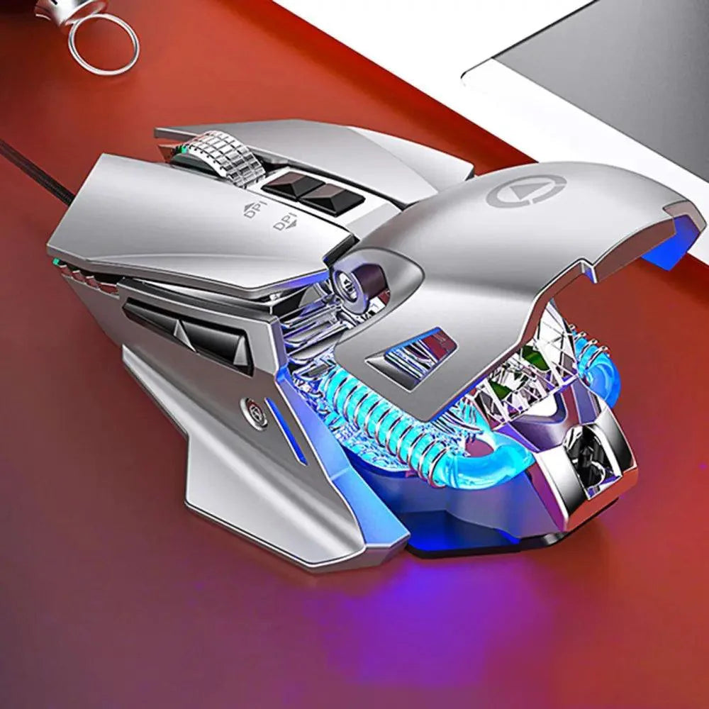 Souris filaire pour PC, pour le jeu, réglable DPI, ordinateur portable, maison, bureau, avec plaque de base en métal