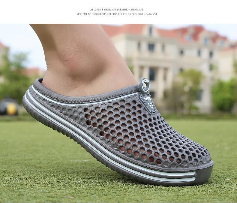 Sabots de jardin pour femmes, séchage rapide, sandales d'été plates pour la plage, sandales d'extérieur respirantes en maille, chaussures de plage, chaussons antidérapants, sandales à séchage rapide