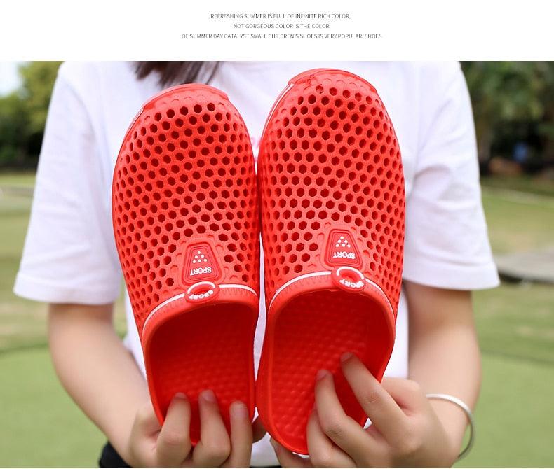 Sabots de jardin pour femmes, séchage rapide, sandales d'été plates pour la plage, sandales d'extérieur respirantes en maille, chaussures de plage, chaussons antidérapants, sandales à séchage rapide