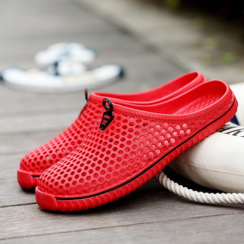 Sabots de jardin pour femmes, séchage rapide, sandales d'été plates pour la plage, sandales d'extérieur respirantes en maille, chaussures de plage, chaussons antidérapants, sandales à séchage rapide