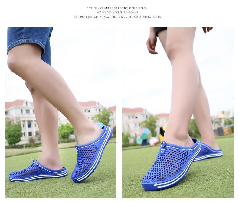 Sabots de jardin pour femmes, séchage rapide, sandales d'été plates pour la plage, sandales d'extérieur respirantes en maille, chaussures de plage, chaussons antidérapants, sandales à séchage rapide
