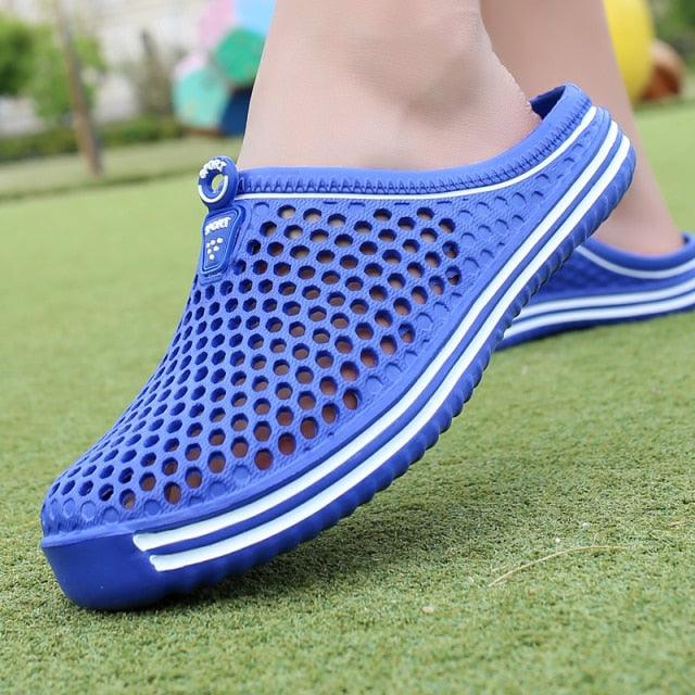 Sabots de jardin pour femmes, séchage rapide, sandales d'été plates pour la plage, sandales d'extérieur respirantes en maille, chaussures de plage, chaussons antidérapants, sandales à séchage rapide