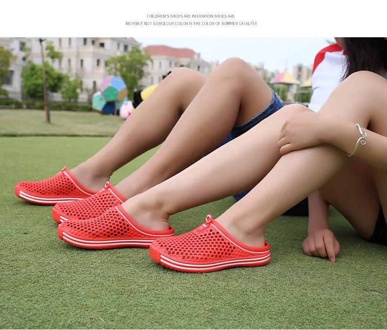 Sabots de jardin pour femmes, séchage rapide, sandales d'été plates pour la plage, sandales d'extérieur respirantes en maille, chaussures de plage, chaussons antidérapants, sandales à séchage rapide
