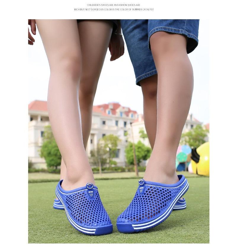 Sabots de jardin pour femmes, séchage rapide, sandales d'été plates pour la plage, sandales d'extérieur respirantes en maille, chaussures de plage, chaussons antidérapants, sandales à séchage rapide