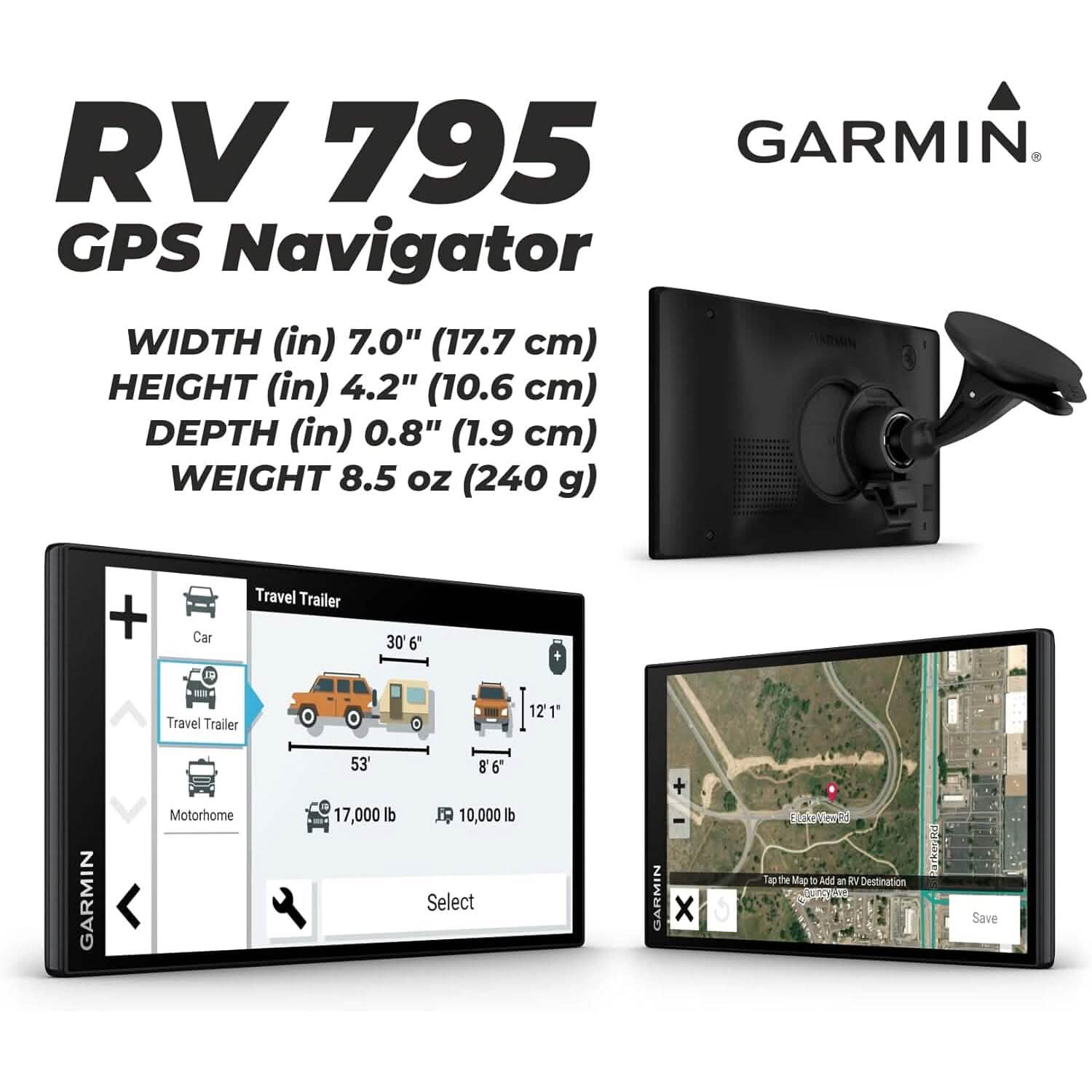 Navigateur GPS Garmin RV 795 (reconditionné)