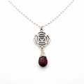 Garnet Root Chakra Necklace – Sterling Silver Chakra Pendant