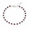 Garnet Gemstone Wire Wrapped Sterling Silver Bracelet