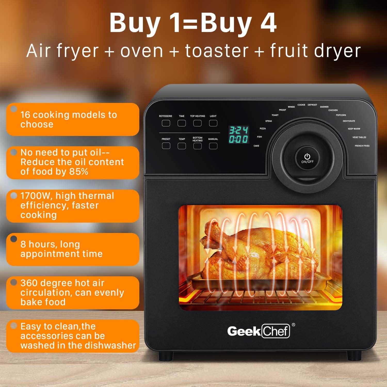 Four Friteuse à Air Électrique Geek Chef