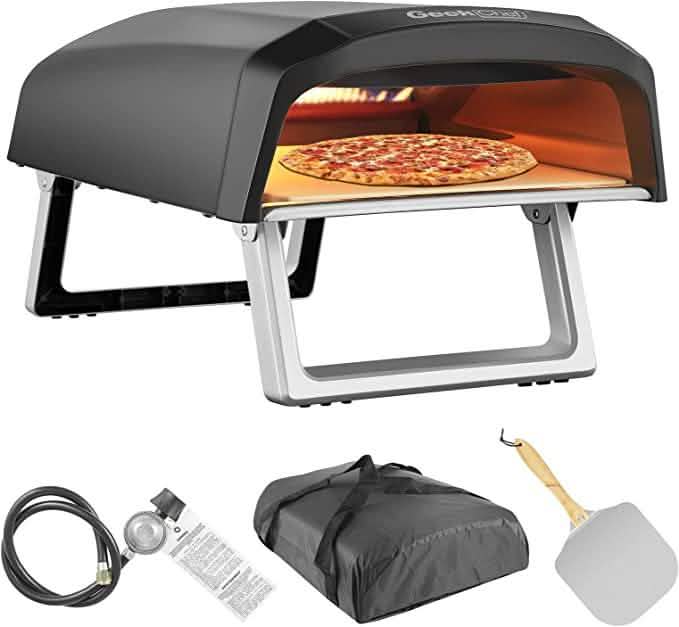 Four à Pizza d'extérieur Geek Chef, pour griller des pizzas de 12 pouces, four à gaz portable
