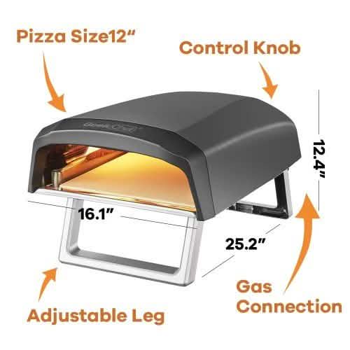 Four à Pizza d'extérieur Geek Chef, pour griller des pizzas de 12 pouces, four à gaz portable