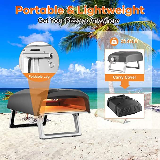 Four à Pizza d'extérieur Geek Chef, pour griller des pizzas de 12 pouces, four à gaz portable