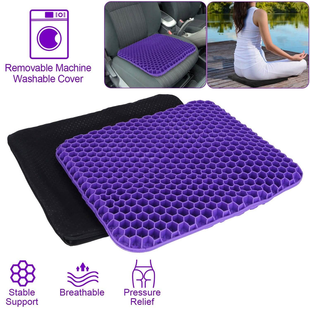 Coussin de siège en gel antidérapant, respirant, nid d'abeille, coussin de pression