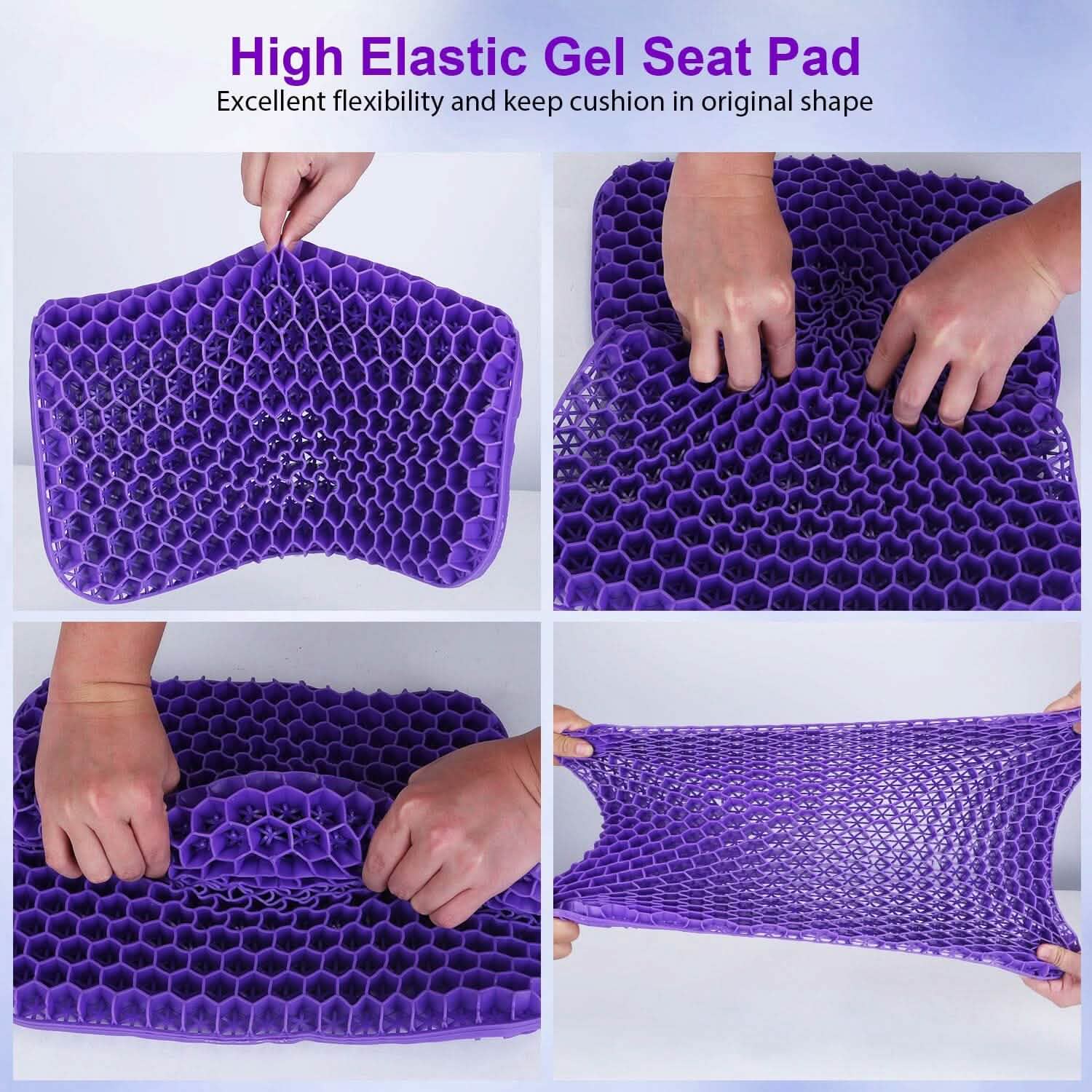 Coussin de siège en gel antidérapant, respirant, nid d'abeille, coussin de pression