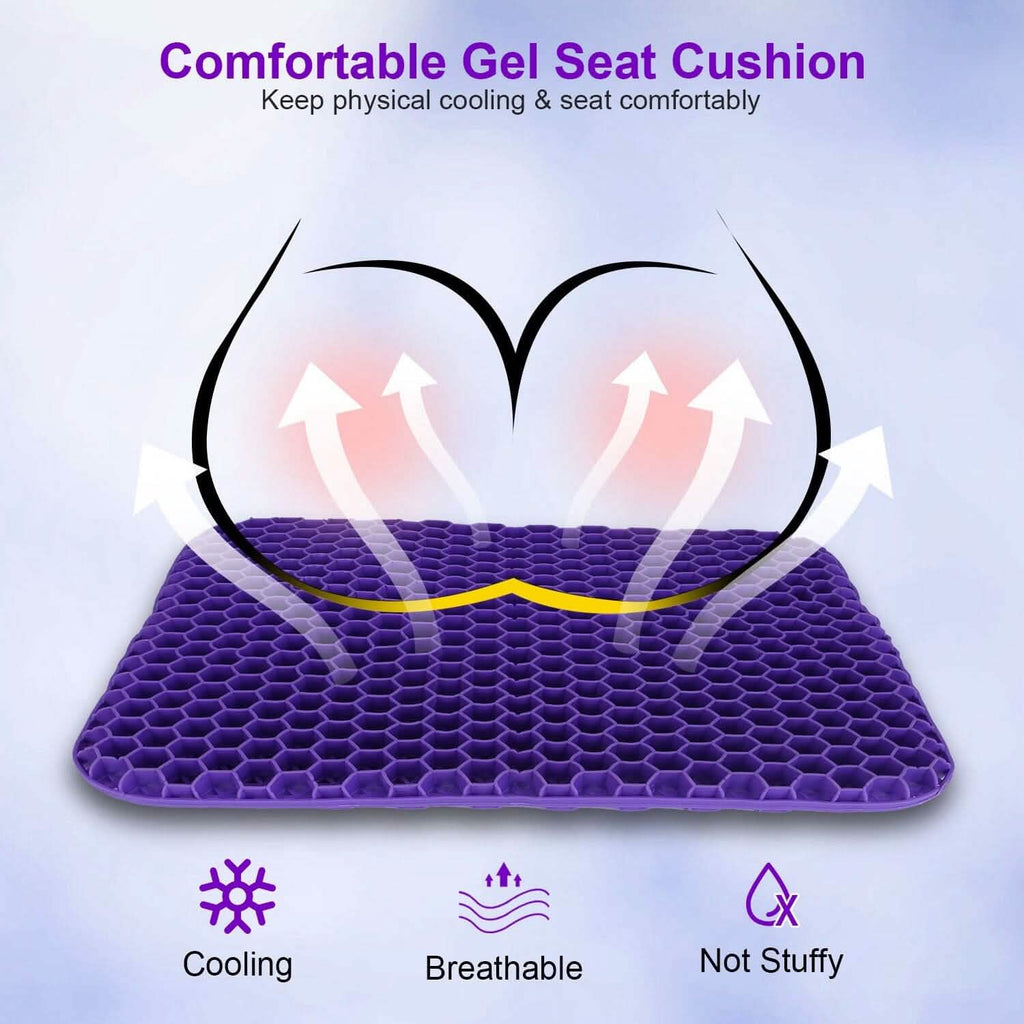 Coussin de siège en gel antidérapant, respirant, nid d'abeille, coussin de pression