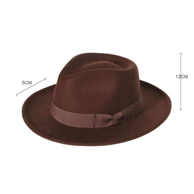 Chapeau fedora pour homme, nouveau style, chapeau de jazz avec nœud papillon, chapeaux fedora, chapeau classique à large bord, élégant, doux, pour l'extérieur, décontracté, pour un usage quotidien