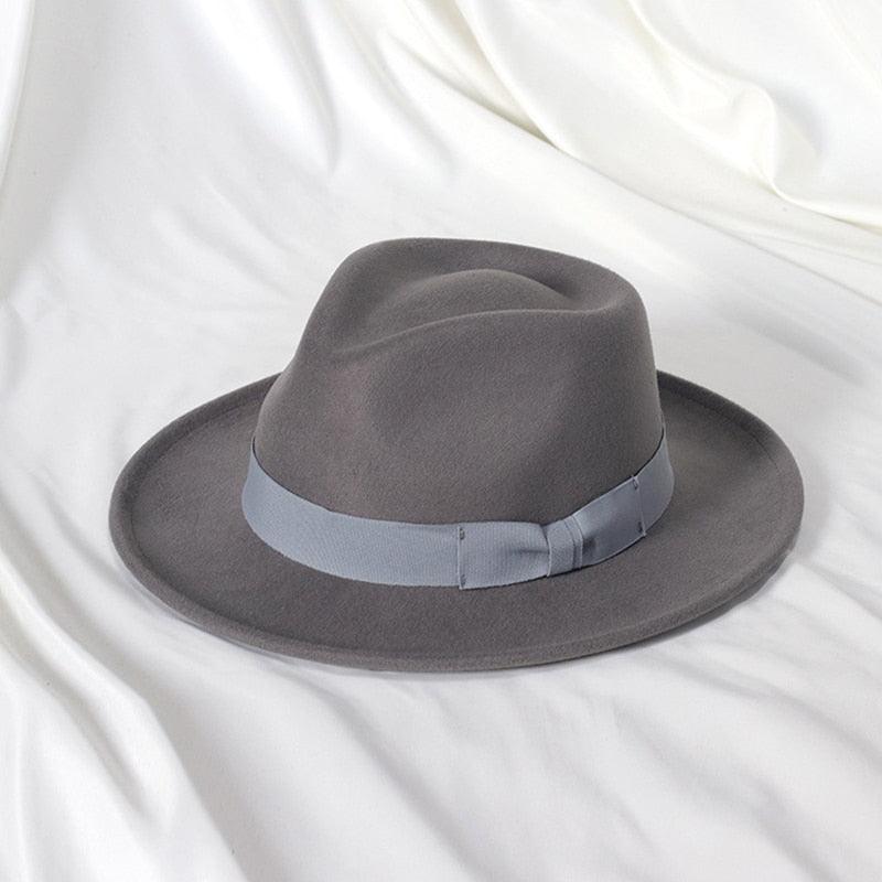 Chapeau fedora pour homme, nouveau style, chapeau de jazz avec nœud papillon, chapeaux fedora, chapeau classique à large bord, élégant, doux, pour l'extérieur, décontracté, pour un usage quotidien
