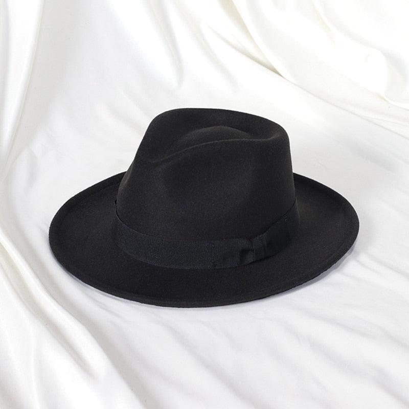 Chapeau fedora pour homme, nouveau style, chapeau de jazz avec nœud papillon, chapeaux fedora, chapeau classique à large bord, élégant, doux, pour l'extérieur, décontracté, pour un usage quotidien
