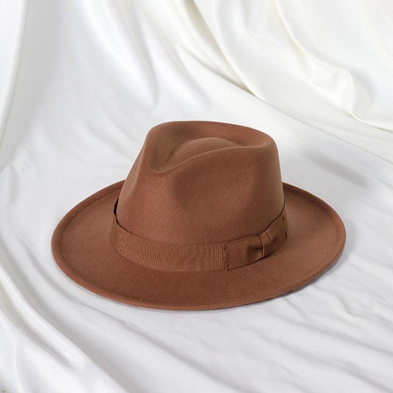 Chapeau fedora pour homme, nouveau style, chapeau de jazz avec nœud papillon, chapeaux fedora, chapeau classique à large bord, élégant, doux, pour l'extérieur, décontracté, pour un usage quotidien