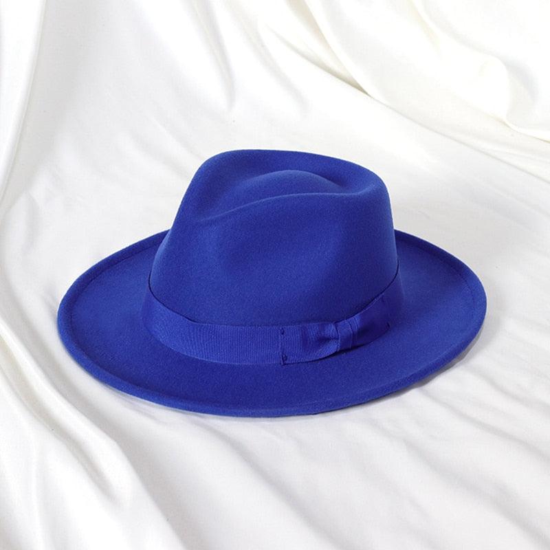 Chapeau fedora pour homme, nouveau style, chapeau de jazz avec nœud papillon, chapeaux fedora, chapeau classique à large bord, élégant, doux, pour l'extérieur, décontracté, pour un usage quotidien