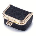 Porte-monnaie en cuir véritable d'inspiration vintage avec fermoir à baiser