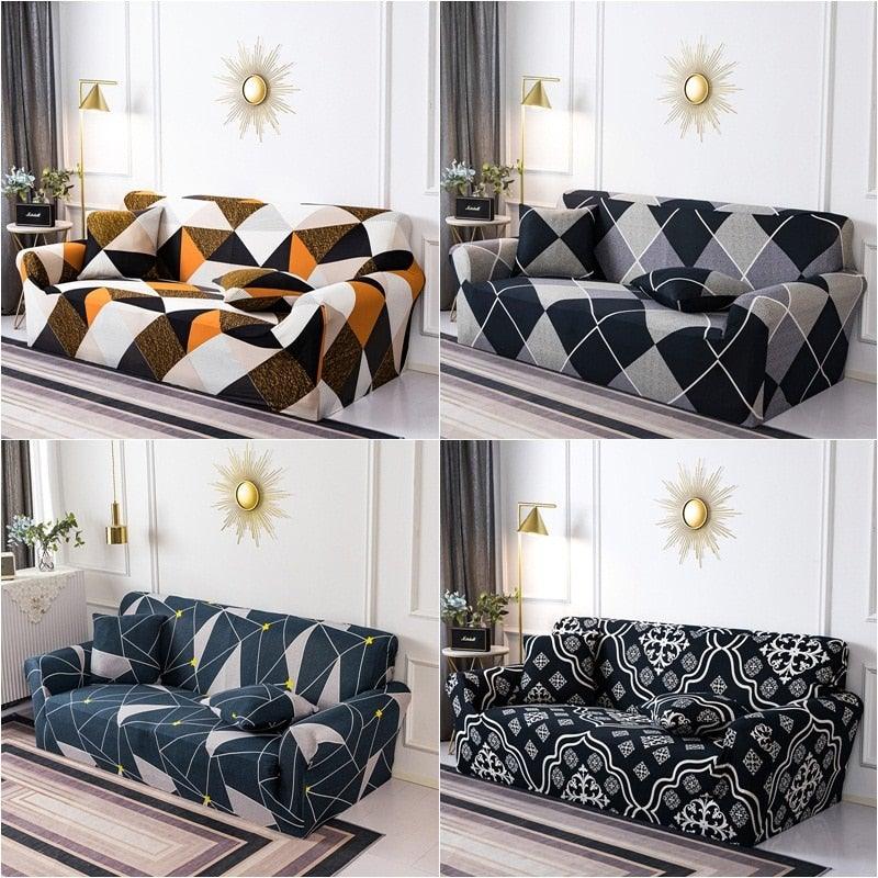 Housses de canapé géométriques extensibles à carreaux pour salon, housses de canapé élastiques, housses de canapé, de fauteuil, serviette 1 2 3 4 places pour canapés, causeuses, fauteuils, meubles universels de salon